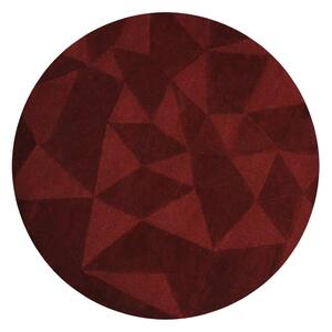 Borvörös kézi szövésű gyapjú kerek szőnyeg ø 160 cm Shard Red – Flair Rugs