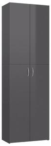 VidaXL 800305 Office Cabinet High Gloss Grey 60x32x190 cm Chipboard