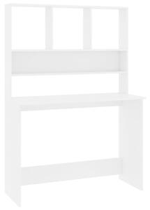 VidaXL fehér forgácslap íróasztal polcokkal 110 x 45 x 157 cm