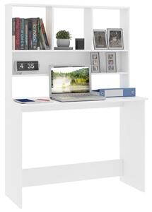 VidaXL fehér forgácslap íróasztal polcokkal 110 x 45 x 157 cm