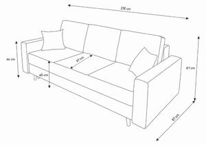 BRISA ágyazható kárpitozott kanapé, 230x87x87, itaka 10