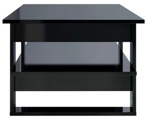 VidaXL magasfényű fekete forgácslap dohányzóasztal 110 x 55 x 42 cm
