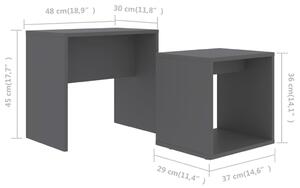 VidaXL szürke forgácslap dohányzóasztal szett 48 x 30 x 45 cm