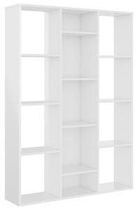 VidaXL magasfényű fehér térelválasztó/könyvszekrény 100 x 24 x 140 cm