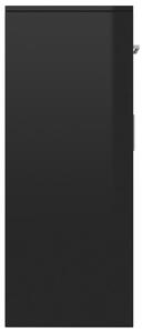 VidaXL magasfényű fekete forgácslap tálalószekrény 110 x 30 x 75 cm