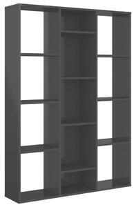 VidaXL magasfényű fekete térelválasztó/könyvszekrény 100 x 24 x 140 cm