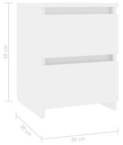 VidaXL 2 db fehér forgácslap éjjeliszekrény 30 x 30 x 40 cm