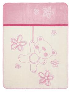 Teddy gyermek takaró, rózsaszín, 75 x 100 cm