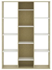 VidaXL fehér-Sonoma térelválasztó/könyvszekrény 100 x 24 x 140 cm