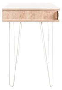 Íróasztal párduc mintával, hajlított lábakkal, 75x51 cm, tölgyfa - COQUILLETTES