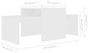 VidaXL fehér forgácslap dohányzóasztal szett 100 x 48 x 40 cm