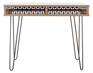 Íróasztal orientális mintával, hajlított lábakkal, 75x51 cm, diófa - SAO PAULO