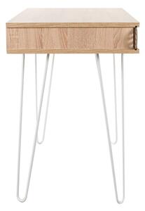 Íróasztal trópusi mintával, hajlított lábakkal, 75x51 cm, tölgyfa - RIO