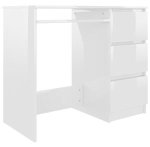VidaXL fehér magasfényű forgácslap íróasztal 90 x 45 x 76 cm