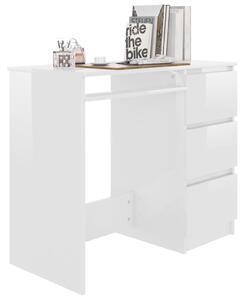 VidaXL fehér magasfényű forgácslap íróasztal 90 x 45 x 76 cm