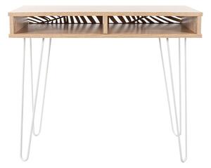 Íróasztal trópusi mintával, hajlított lábakkal, 75x51 cm, tölgyfa - RIO