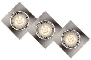 Lucide Lucide 11002/15/12 - Készlet 3x LED beépíthető lámpa FOCUS 3xGU10/5W/230V króm LC1084