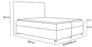ASTERIA kárpitozott ágy, 140x200 soft 17/pasy 2 soft 17