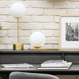 Modern asztali lámpa, gömb búrával, arany - GLOBOS