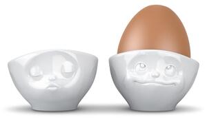 2 db 'szerelmespár' fehér porcelán tojástartó, 100 ml - 58products