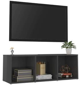 Magasfényű szürke forgácslap tv-szekrény 107 x 35 x 37 cm