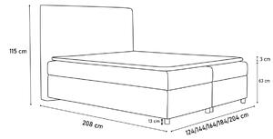 MARIANA boxspring kárpitozott ágy + fedő, 120x200, madryt 924