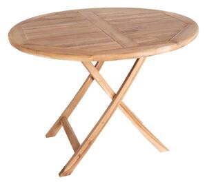 Tömörfa kültéri kerek asztal, 100 cm, tikfa - JAVA