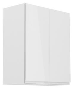 ASPEN G80 kétajtós felső konyhaszekrény, 80x72x32, fehér/szürke magasfényű