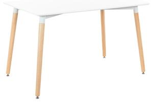 Skandináv stílusú étkezőasztal, 80x120 cm, fehér - ISLANDE