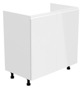 ASPEN D60Z konyhaszekrény mosogató alá, 60x82x47, fehér/szürke magasfényű