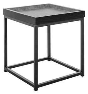 Lerakóasztal, beton hatású mintázattal, fekete - AMSTERDAM