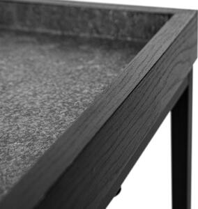 Lerakóasztal, beton hatású mintázattal, fekete - AMSTERDAM