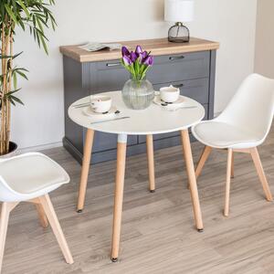 Skandináv stílusú kerek asztal, 80 cm, fehér - REYKJAVIK