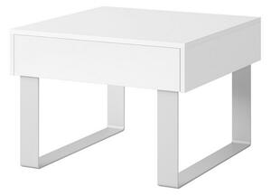 CALABRINI dohányzóasztal kicsi, 63,5x45x63,5, fehér/magasfényű fehér