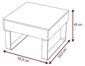 BRINICA dohányzóasztal nagy, 110x45x63,5, fehér/magasfényű fehér