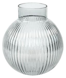 Gömb alakú üveg váza, halványszürke - DROP