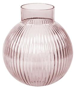 Gömb alakú üveg váza, halvány rózsaszín - DROP