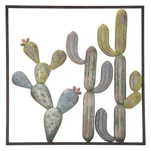 Kaktuszos fali dekoráció, fekete kerettel, zöld - ARIZONA