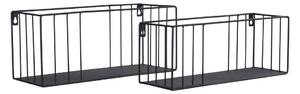 Acél rácsos falipolc szett, 2 db, fekete - CAGES