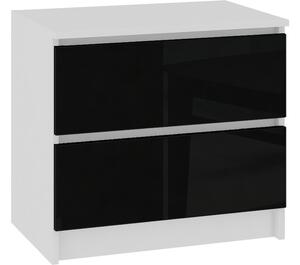 ARMARIA K60 2SZ komód, 60x55x40, fehér/magasfényű fekete