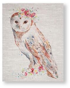 Keret nélküli kép - vászonnyomtatás - 105388, Watercolour Floral Owl, Graham & Brown