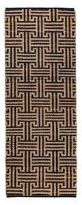 Fekete-natúr színű kézi szövésű jutakeverék futószőnyeg 80x230 cm Meander Jute – Flair Rugs