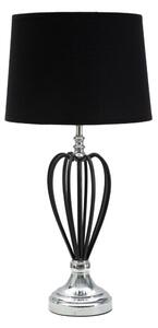 Asztali lámpa, csepp alakú fekete vázzal, ezüst - ELEGANTE