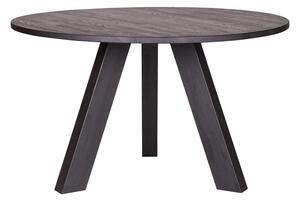 Rhonda fekete tölgyfa étkezőasztal, ⌀ 129 cm - WOOOD
