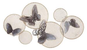 Pillangós fali dekoráció kompozíció, szürke-arany - EPHEMERE