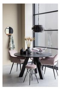 Rhonda fekete tölgyfa étkezőasztal, ⌀ 129 cm - WOOOD