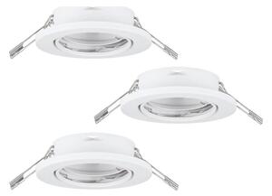 Eglo Eglo 75674-KÉSZLET 3x Fürdőszobai beépíthető lámpa AGULO 1xGU10/35W/230V IP23 fehér EG75674