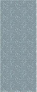 Labirintus mintás falmatrica, 250x45 cm, világoskék-fekete - LABYRINTHE