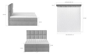 BRILLANTE kárpitozott rugós ágy, 140x200, soft 17