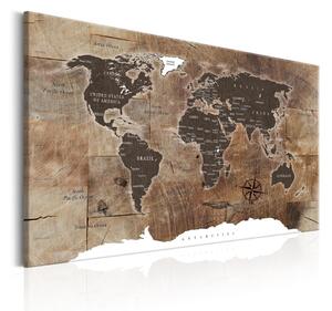 Wooden Mosaic fali világtérkép, 90 x 60 cm - Bimago